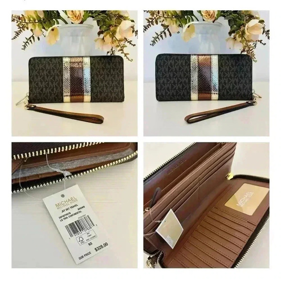 Michael Kors Purse & Wallet Sheila Medium Signature Logo and Metallic Satchel - Picture 11 of 12